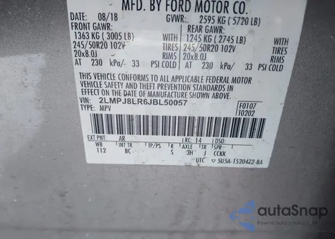 2018 Lincoln Mkx Reserve from USA, damaged, VIN 2LMPJ8LR6JBL50057